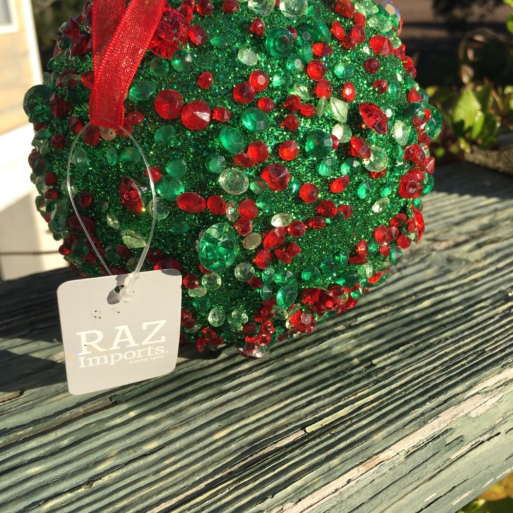 NWT Raz Imports bejeweled Christmas ball